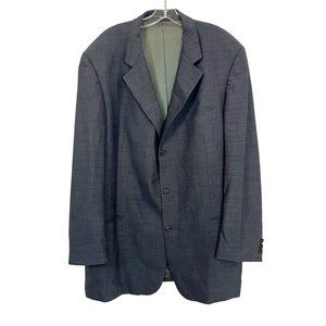 Hugo Boss Dark Gray Button Front Blazer Jacket Sport Coat Wool - Size 46T